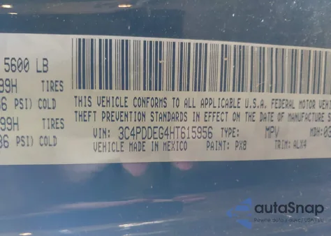 2017 Dodge Journey Gt Awd z USA, uszkodzony, nr VIN 3C4PDDEG4HT615956